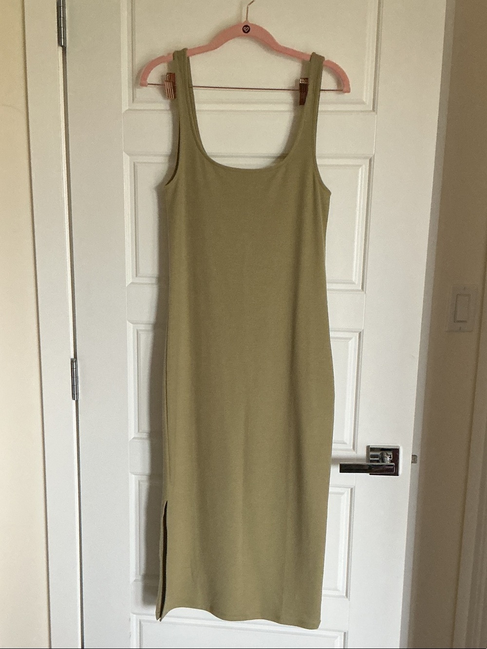 Vero Moda Olive Scoop Neck Tank Midi Dress
